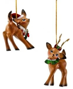 Retro Christmas Reindeer Ornaments