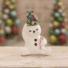 Retro Candy Cane Snowman With Tree