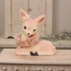Sweet Pastel Fawn With Wreath Paper Mache