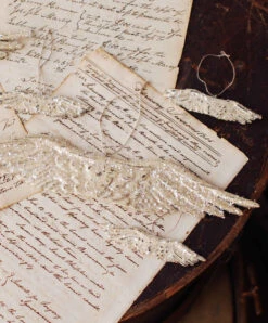 Aged Ivory Angel Wings Ornament