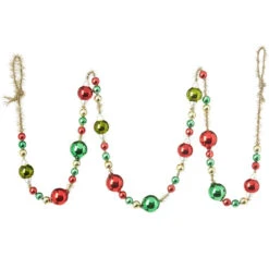 Christmas Ball Garland With Gold Tinsel