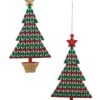 Diamond Pattern Retro Christmas Tree Ornaments