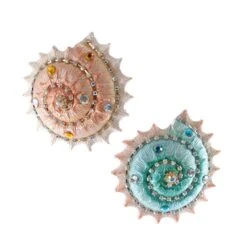 Diamond Spiral Sea Shell Ornaments