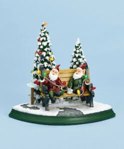 Elves On Bench Music Box