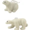 Flocked Polar Bear Ornaments