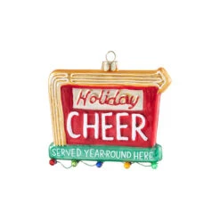 Retro Holiday Cheer Sign Ornament