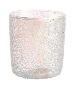 Jim Marvin Beaded Glass Opalescent Votive Holders, Set Of 4