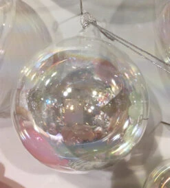 Jim Marvin Clear Iridescent Glass Ornaments