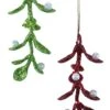 Retro Miseltoe Ornaments, Red And Green