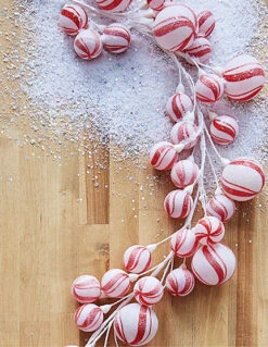Peppermint Candy Swirl Ball Garland