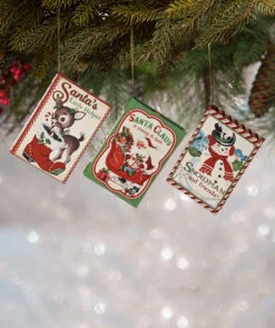 Retro Christmas Book Ornaments