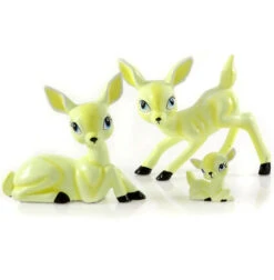Retro Deer Family, Neon Yellow