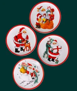 Retro Santa Claus Plates, Small