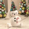 Retro Candy Cane Snowman With Tree, Medium