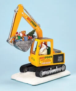 Santa In Excavator Music Box