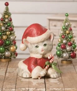 Santa Kitty Cat, Paper Mache