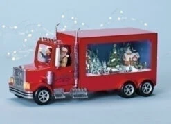 Santa's Red Tractor Music Box