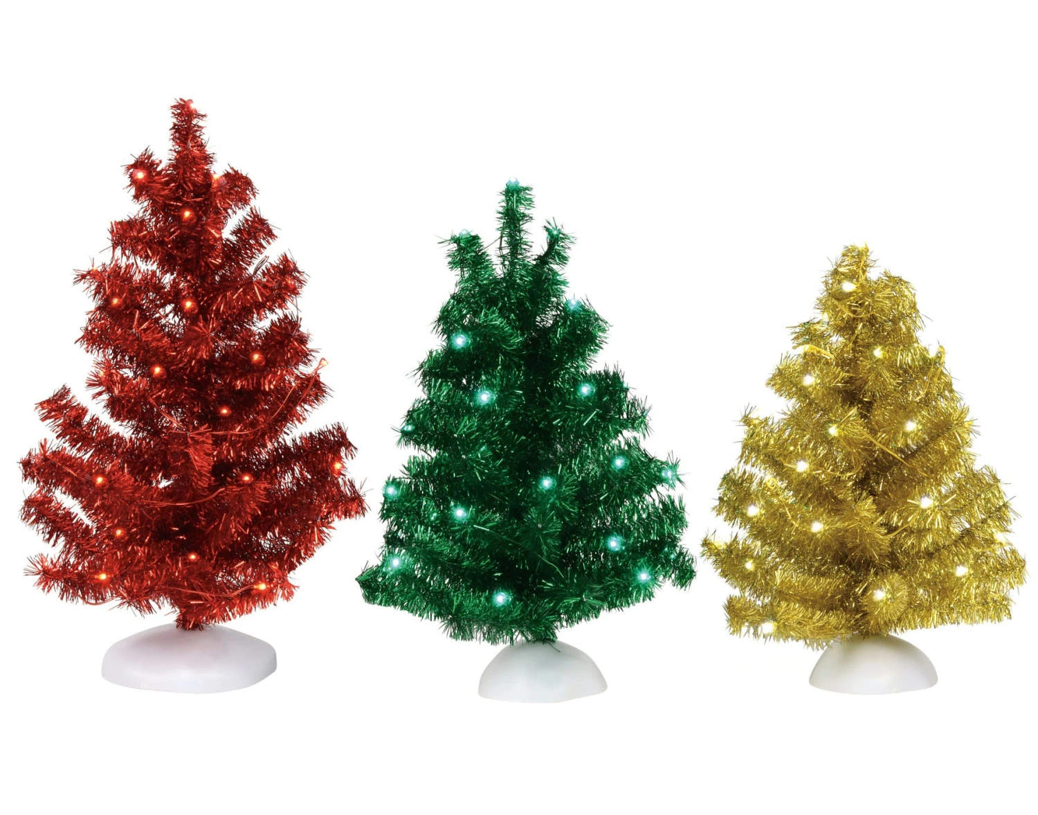 Department 56 Shiny & Bright Lighted Tinsel Tree Set - Image 2
