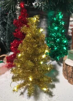 Department 56 Shiny & Bright Lighted Tinsel Tree Set