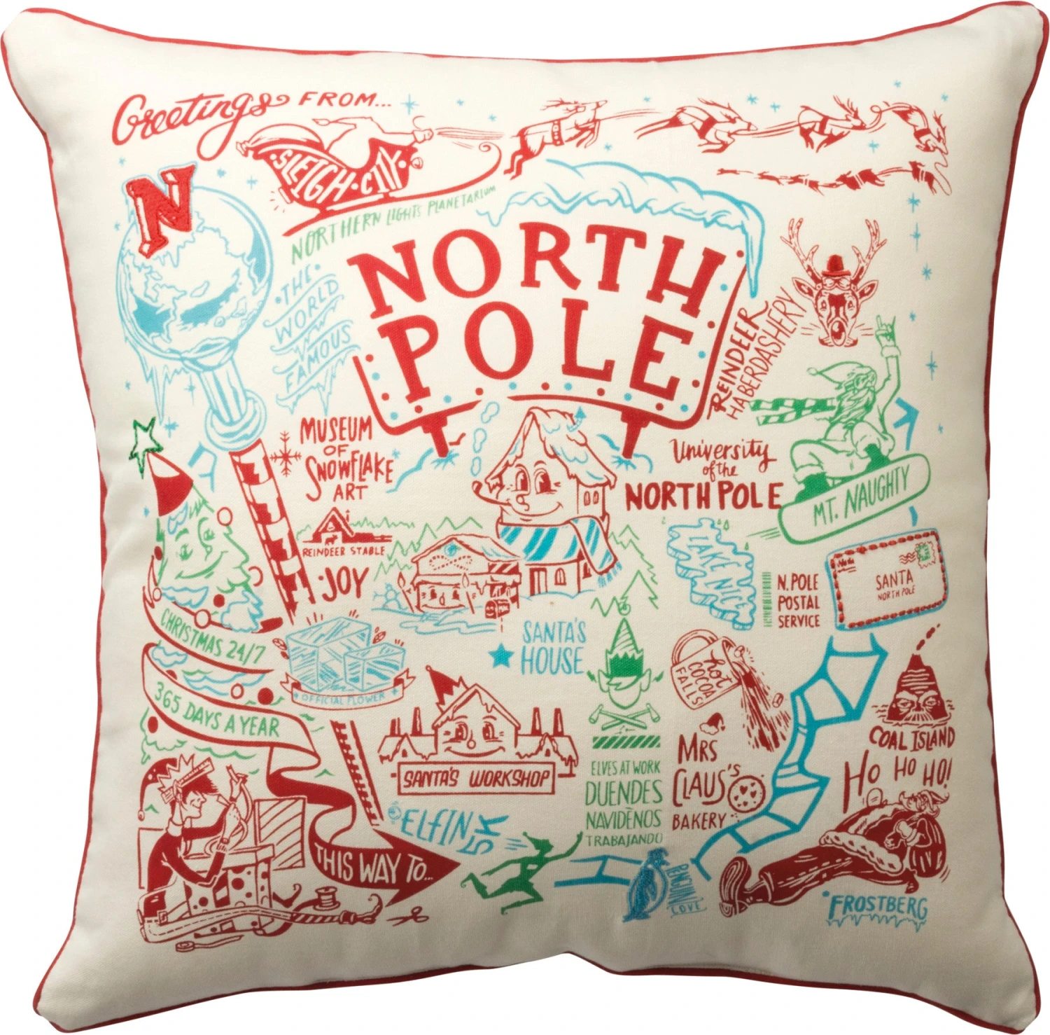 This Way To The North Pole Pillow