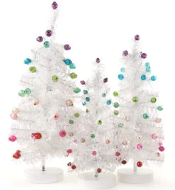 Retro White Trees With Colorful Beads