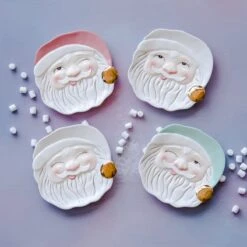 Winking Santa Cookie Plates