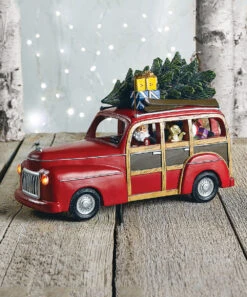 Woody Station Wagon With Santa Music Box