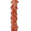 Flocked Leaf Garland, Coral